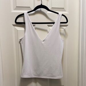 Express White V-Neck Tank Top